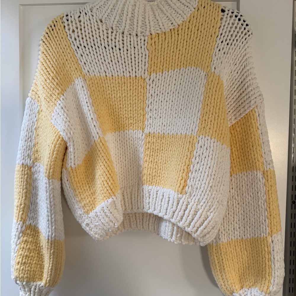 Yllw The Label - Checkered Yellow and White Knitted Sweater